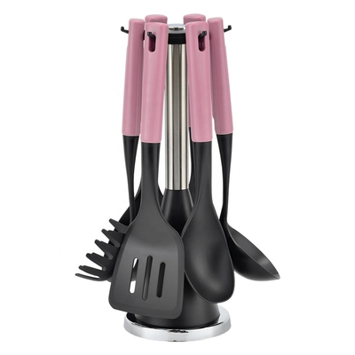 7-Piece Kitchenware Cooking Utensil Set with Color Handles Durable and Heat Resistant