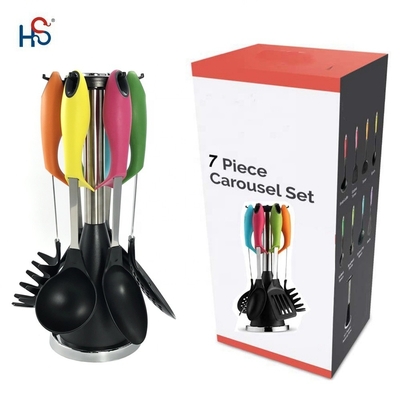 Sustainable Rotating Stand Kitchen Gadgets Nylon Kitchen Utensils Set with Performance