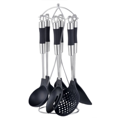 Plastic Spoon Spatula Fork Ladle Tong Turner Cooking Utensil Set with Customized Logo