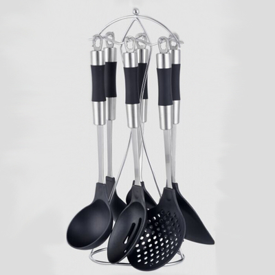 Plastic Spoon Spatula Fork Ladle Tong Turner Cooking Utensil Set with Customized Logo